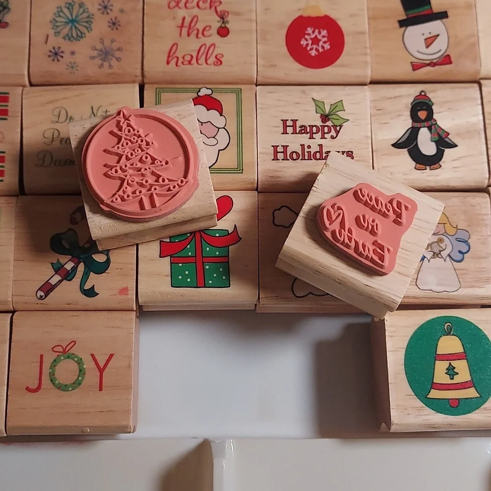 Rubber Stamps Christmas Winter Holiday Set Of 36